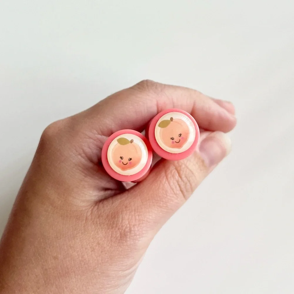 NEW Too Faced Sweet Peach Creamy Peach Oil Lip Gloss Pure Peach Mini Set Of 2